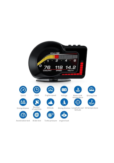 F15 Hud Obd Obd2 Dijital Kilometre Rpm Su Sıcaklığı Basınç Hararet Araç Veri Ekranı Head Up Dis