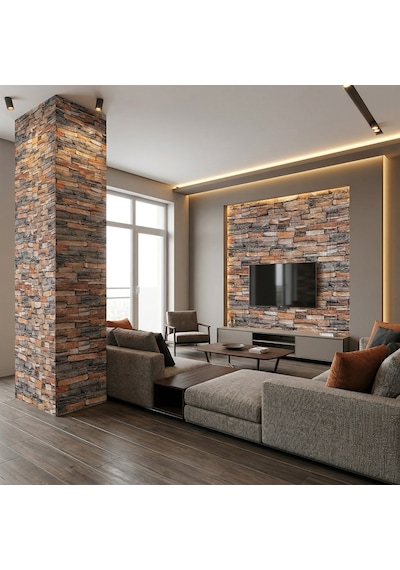 Brano 70x77 Cm Kendinden Yapışkanlı Kabartmalı, Kiremit Desenli Duvar Kaplama Z151-12