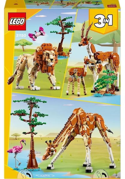 LEGO® Creator 3'ü 1 Arada Vahşi Safari Hayvanları 31150 - Yaş ve Üzeri Çocuklar İçin Yaratıcı Oyuncak Yapım Seti  (780 Parça)
