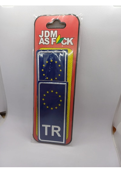 Mavi Tr Plaka Sticker & Aluminyum 2'li Kabartma Çıkartma
