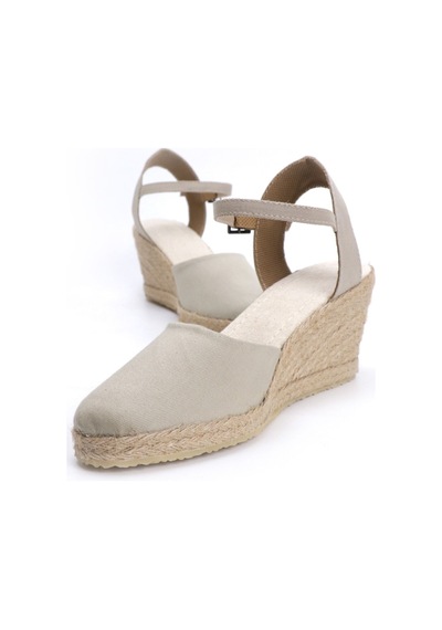 Star Tombis Gerçek Elişi Bej Kadın Dolgu Topuk Espadril Handmade Bej