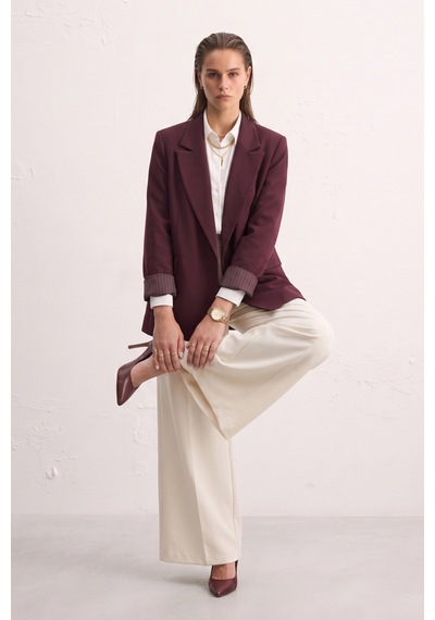Barrels And Oıl Kadın Klasik Blazer Ceket - Mürdüm Mürdüm