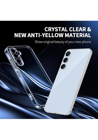 Samsung Galaxy Uyumlu S24 Fe Şeffaf Kılıf & 2 Adet Cam Ekran Koruyucu