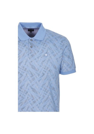 Erkek Polo Yaka Tişört Mavi Slim Fit Ribanalı Kol Pamuklu Baskılı T-shirt Ncs Jeans 1254-mavi Mavi