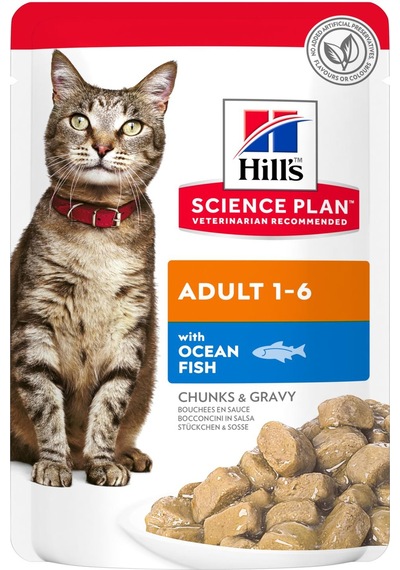 Hill's Chunks in Gravy Okyanus Balıklı Pouch Yetişkin Kedi Maması 85 G