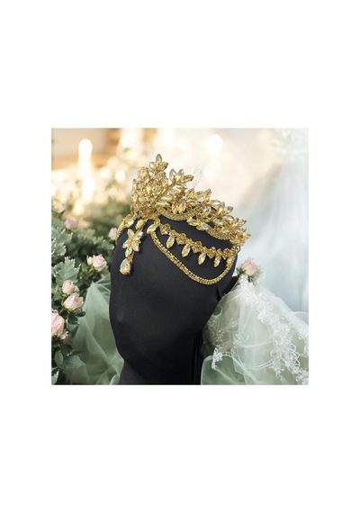 Alınlıklı Gelin,kına,nişan,söz,after,bride,party Taç Sarı - 694981883 Sarı