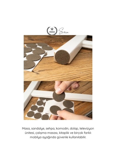 Keçe Yapışkanlı Yuvarlak Keçe 20mm 48 Adet Kahve Mobilya Altı Zemin Koruyucu Çizik Önleyici Sessiz Kahverengi