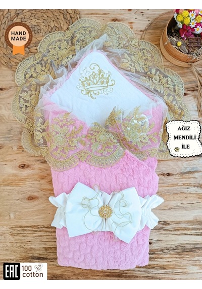 Kışlık Bebek Kundağı Unisex Bebek Dış Kundak Battaniyesi Hastane Çıkışı Kundak Battaniye Pembe