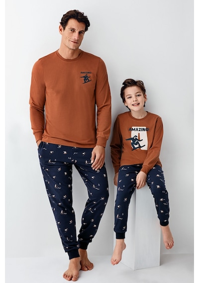 Arnetta Erkek Çocuk Kahverengi Pijama Takımı Ar3516-c-v1