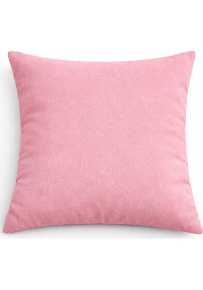 Kadife Dokulu Açık Gülkurusu Kırlent Yastık Kılıfı 2 Adet 45 X 45 Cm