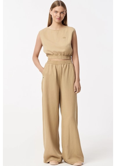 Lacoste Women's Relaxed Fit Pants Kadın Dokuma Rahat Kesim Eşofman Altı Bej Bej