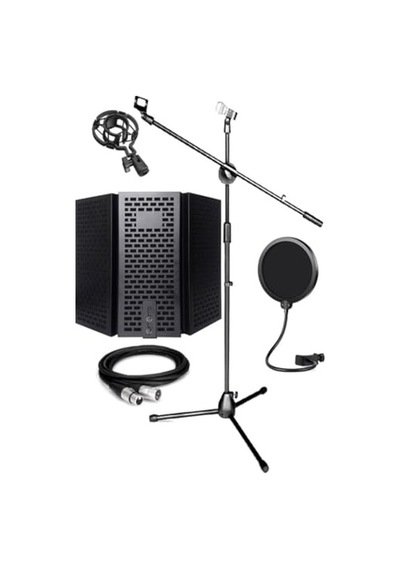 Pf-30x Mikrofon Standı Yalıtım Paneli Xlr Kablo Pop Filter
