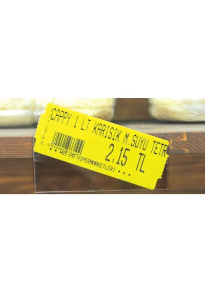 400 Micron Pvc Malzeme Arkası Güçlü Yapışkanlı Raf Önü Fiyat Etiketliği 38 X 100 Mm. 100 Lü Pk