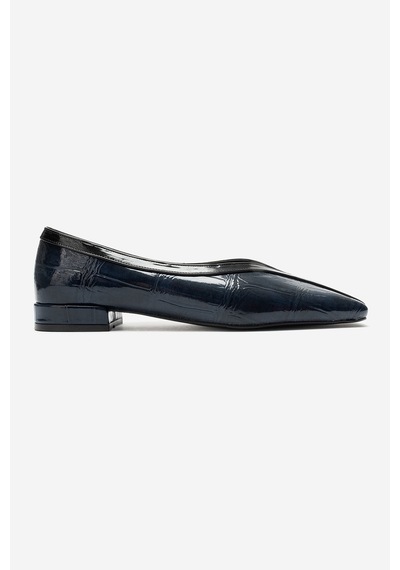 Luvi Shoes Helene Lacivert Baskı Kadın Babet Ayakkabı