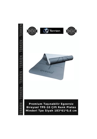 Premium Taşınabilir Egzersiz Bireysel Tpe-10 Çift Renk Plates Minderi Tpe Siyah 183 61 0,6 Cm