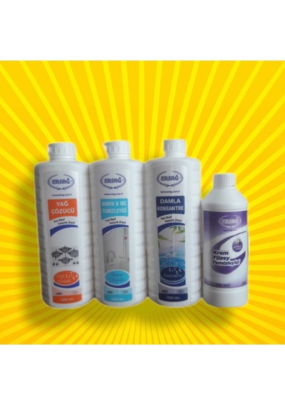 Ersağ Yağ Çözücü+Banyo Wc+Damla Konsantre+ Krem Yüzey Temizleyici