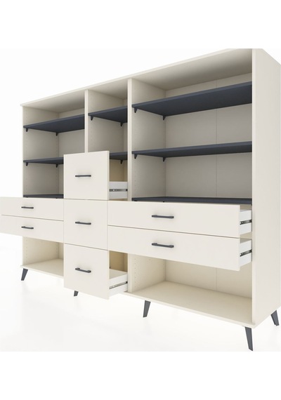 Hyperion Dolap 8 Raflı 7 Çekmeceli 220x44x163 Aytaşı-antrasit/ay Aytaşı-antrasit/aytaşı Hyperion Dolap 8 Raflı 7 Çekmeceli 220x44x163 Aytaşı-antrasit/ay Aytaşı-antrasit/aytaşı