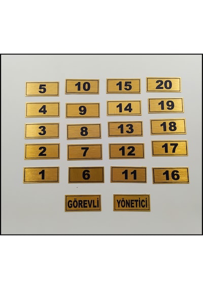 Posta Kutusu Numarası 3,9 Cm X 1,7 Cm 1-20 Adet Yapışkanlı Numara