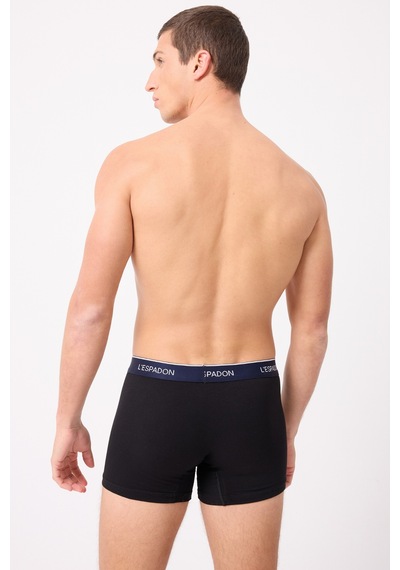 L'espadon Maritime Elite Koleksiyonu Elastik Konforlu Bel Bantlı Çizgili Erkek Trunk Boxer-3237 Siyah