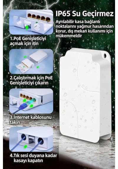 Dış Mekan Su Geçirmez Poe Genişletici 5 Port Extender Tekrarlayıcı Ip Kamera Çoğaltıcı
