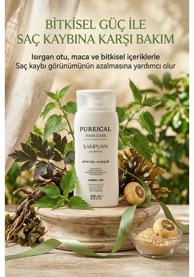 Pureical Bitkisel Şampuan 200 ML