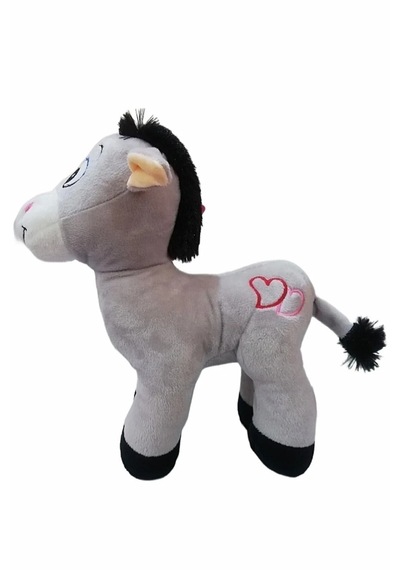 Sevimli Peluş Eşek 28 Cm Uyku Ve Oyun Arkadaşı Pelüş Gri