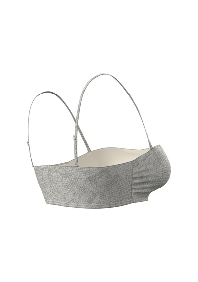Calvin Klein Kadın Bandeau- Rp Beyaz Bikini Üstü-13395 Gri