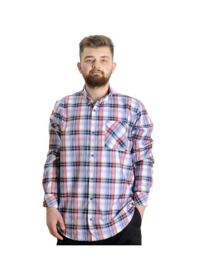 Mode Xl Büyük Beden Erkek Gömlek Ekose Uzun Kollu 23300 Kum-siyah 001