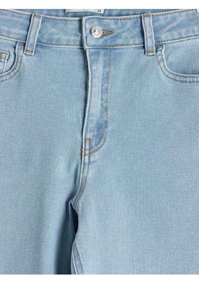 Lcwaıkıkı Classic İndigo Yüksek Bel Slim Fit Kadın Jean Şort