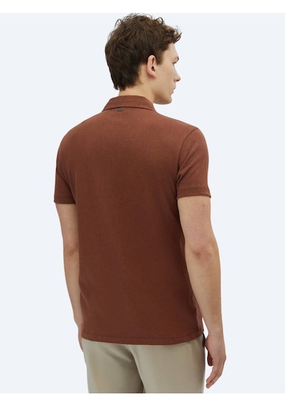 Kip Kahverengi Düz Regular Fit Casual Pamuk Karışımlı Gömlek Kahverengi