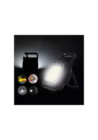 Anahtarlık Şeklinde Metal Kasa Cob Kare Fener Kamp &amp Outdoor Suya Dayanıklı Mini Cob Led Işıldak, Type C Çok Renkli