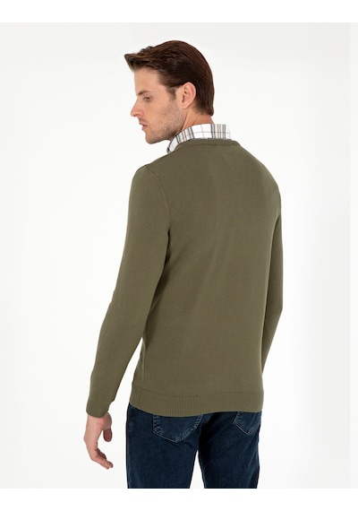Pierre Cardin Erkek Koyu Haki Kazak /triko 50296583-vr111 Koyu Haki