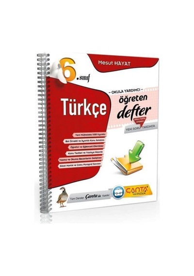 6.sınıf Türkçe Öğreten Defter Çanta