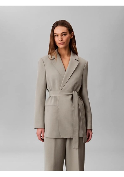 Calvin Klein Casual Twıll Belted, Pez, 6 Bej Kadın Ceket