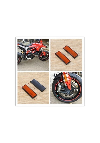 Amortisör Yan Reflektör Motosiklet - Bisiklet 2 Adet Gönderim Sağ Sol Sarı Renk