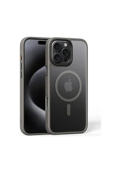 Fros Silikon Kılıf Kablosuz Şarj Destekli -Apple Uyumlu iPhone-16-pro-max Gri Zebana