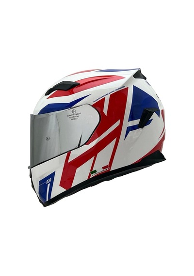 820 Tam Kapalı Kask Dakar 2 Kırmızı Mavi