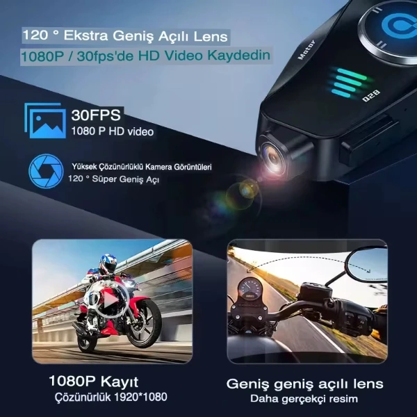 River World Motorsiklet Kaskı İçin Kameralı Kulaklık