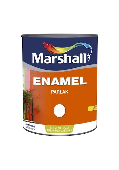 Marshall Enamel Yarı Parlak Yağlı Boya 0.75 Lt Beyaz-tiner Bazlı-ahşap Metal Beton Plastik Boyanır