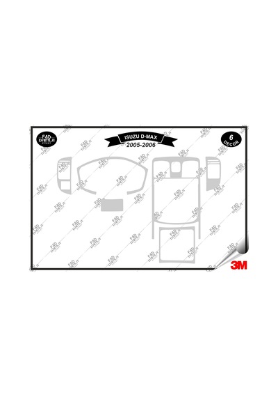 Isuzu D Max 2005-2006 Torpido Konsol Trim Göğüs Maun Kaplama Set 6 Parça Gümüş