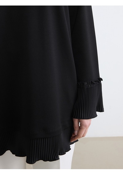 Lcwaıkıkı Classic Siyah Bisiklet Yaka Soft Touch Kadın Tunik