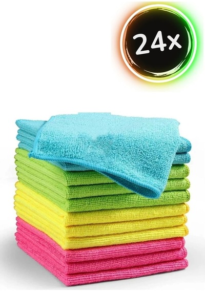 Wilma Secret Çok Amaçlı Mikrofiber Temizlik Bezi 120 Adet 30 30 Cm - Mutfak Bezi, Araç Bezi Şeffaf