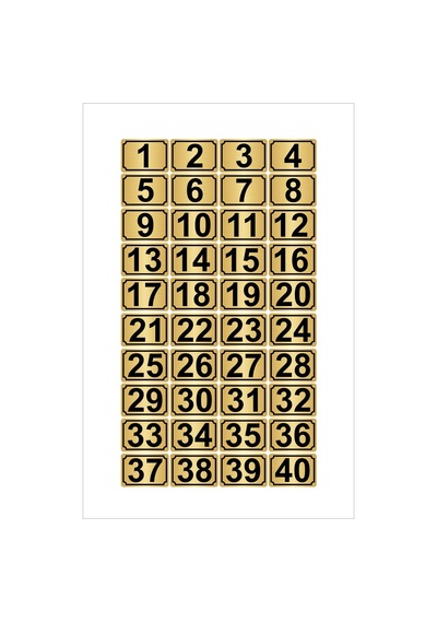 Metal Kapı,Masa,Dolap Numarası 10Cmx15Cm 40 Adet (1…40) (429037572)