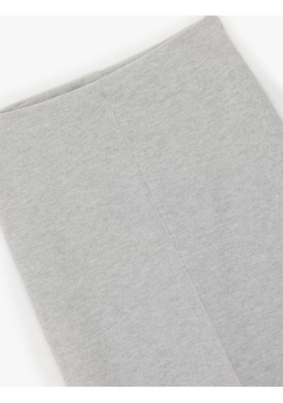 Koton Slim Fit Midi Nervür Detaylı Kalem Etek Gri 6wak10085ek Gri
