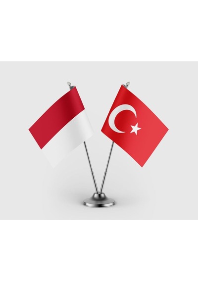 Endonezya Bayrağı Ve Türk Bayrağı İkili Saten Masa Bayrağı Takımı Diğer