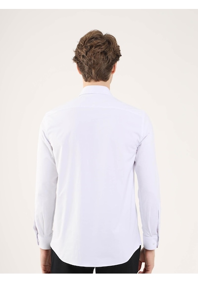 Dufy Beyaz Erkek Regular Fit Brent Yaka Uzun Kol Gömlek - 88184 Beyaz
