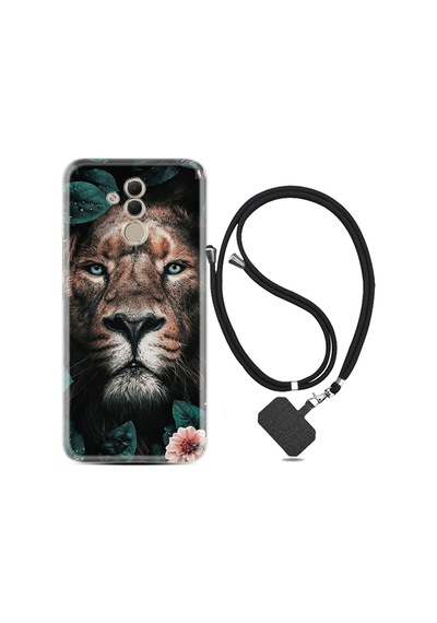 Huawei Mate 20 Lite Kılıf Boyun Askılı Leon Flowers 1333