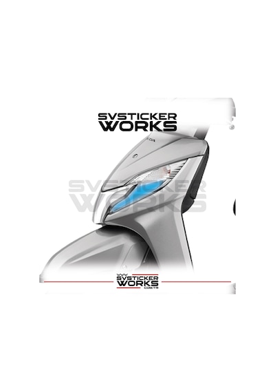 Honda Activa S Far Sticker Şeffaf Folyo Mavi