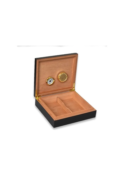 Cuban Flag Desen Puro Kutusu Humidor İçi Magnetli Siyah 20s