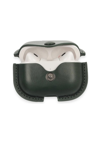 Gld-spt- Newface Apple Uyumlu AirPods Pro 2 2.nesil Çanta Deri Kılıf - Haki Yeşil